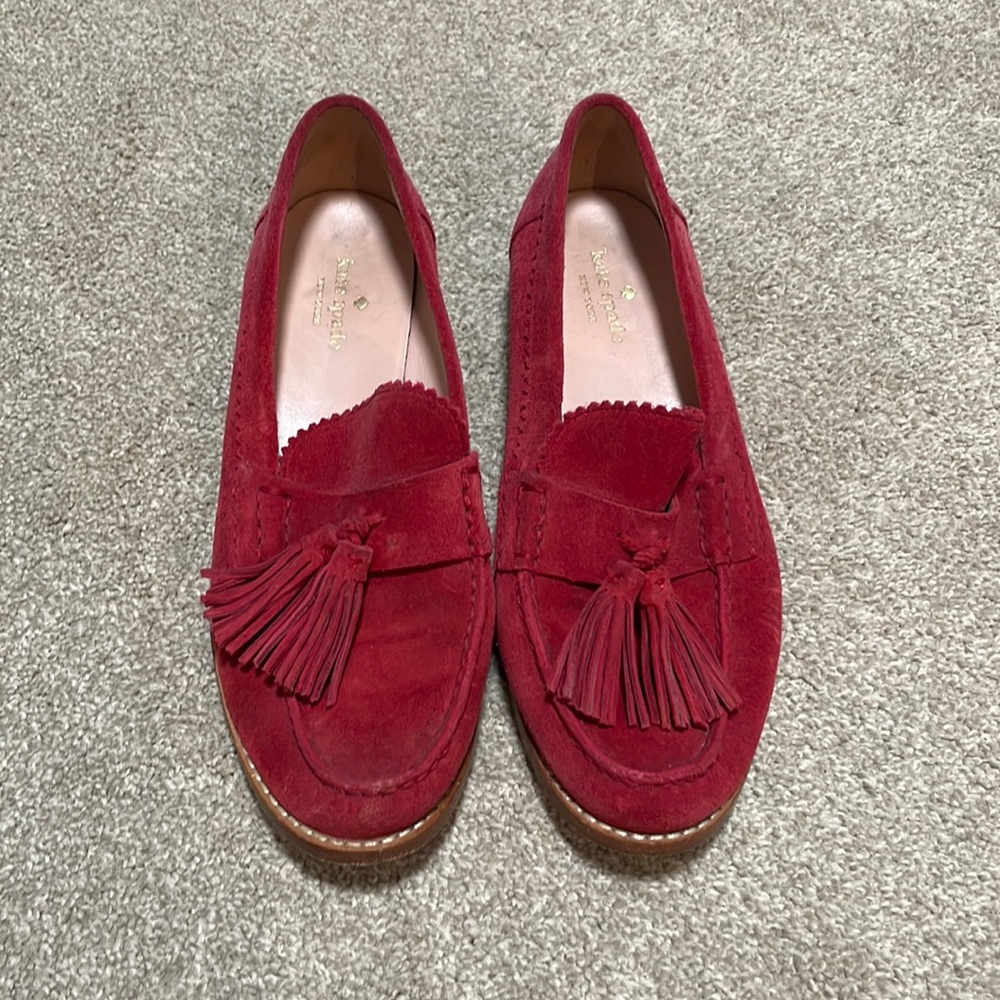 Kate Spade Suede Red Flats